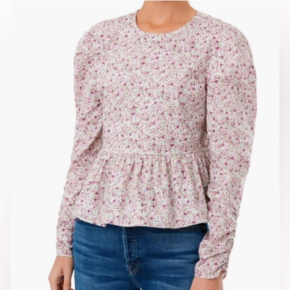 Tuckernuck Floral Blouse - Pink and White